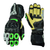 Bespoke Motorcycle Racing Leather Gloves - Green and YellowColour