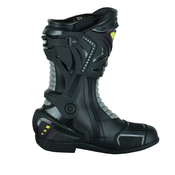 100% Real Leather Used To Make the motorbike boots Durable and Capable. Green and black