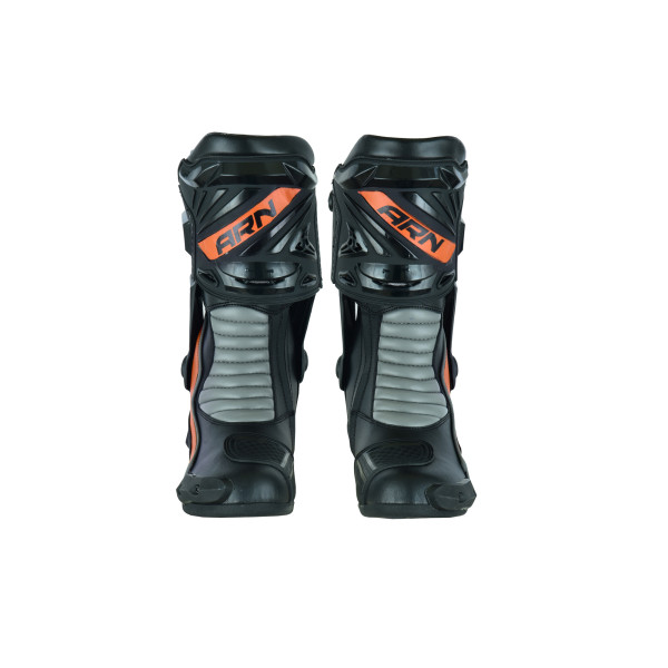 Motorcycle Leather Boots Orange and Black